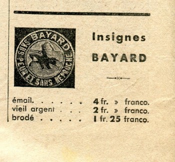 Un visuel du second insigne extrait du n° 222 du 31/03/40