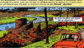 Malheureusement, cette vue n'existe plus, car soit<br />les arbres ont tant repoussé depuis 60 ans qu'ils <br />cachent toute la vue, soit la route de la crête a été détournée… 
