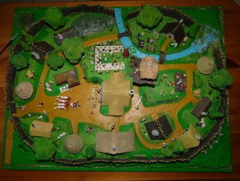 Village Astérix miniature 452 Le village fini vue du ciel.jpg