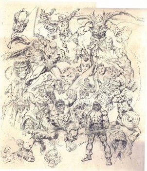 John BUSCEMA35 crayonné multipersonnages.jpg